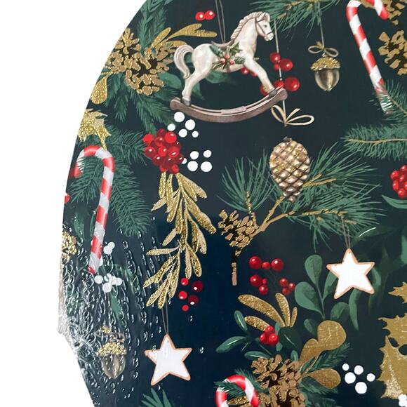 Christmas Boutique Reversible Cork Backed Placemats 15in Round Set of 4 New - Picture 7 of 15